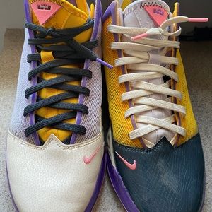 NIKE LEBRON 19 LOW * Mismatch Lakers * Purple Yellow DO9829-500 * Men's 12
